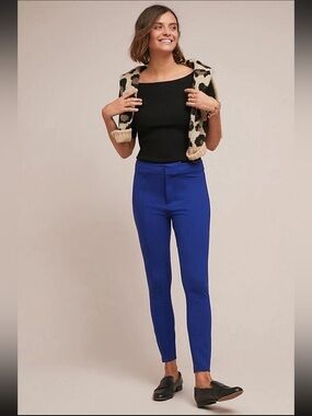 Anthropologie - The Essential Slim Ankle Trousers - Size 2P - Blue